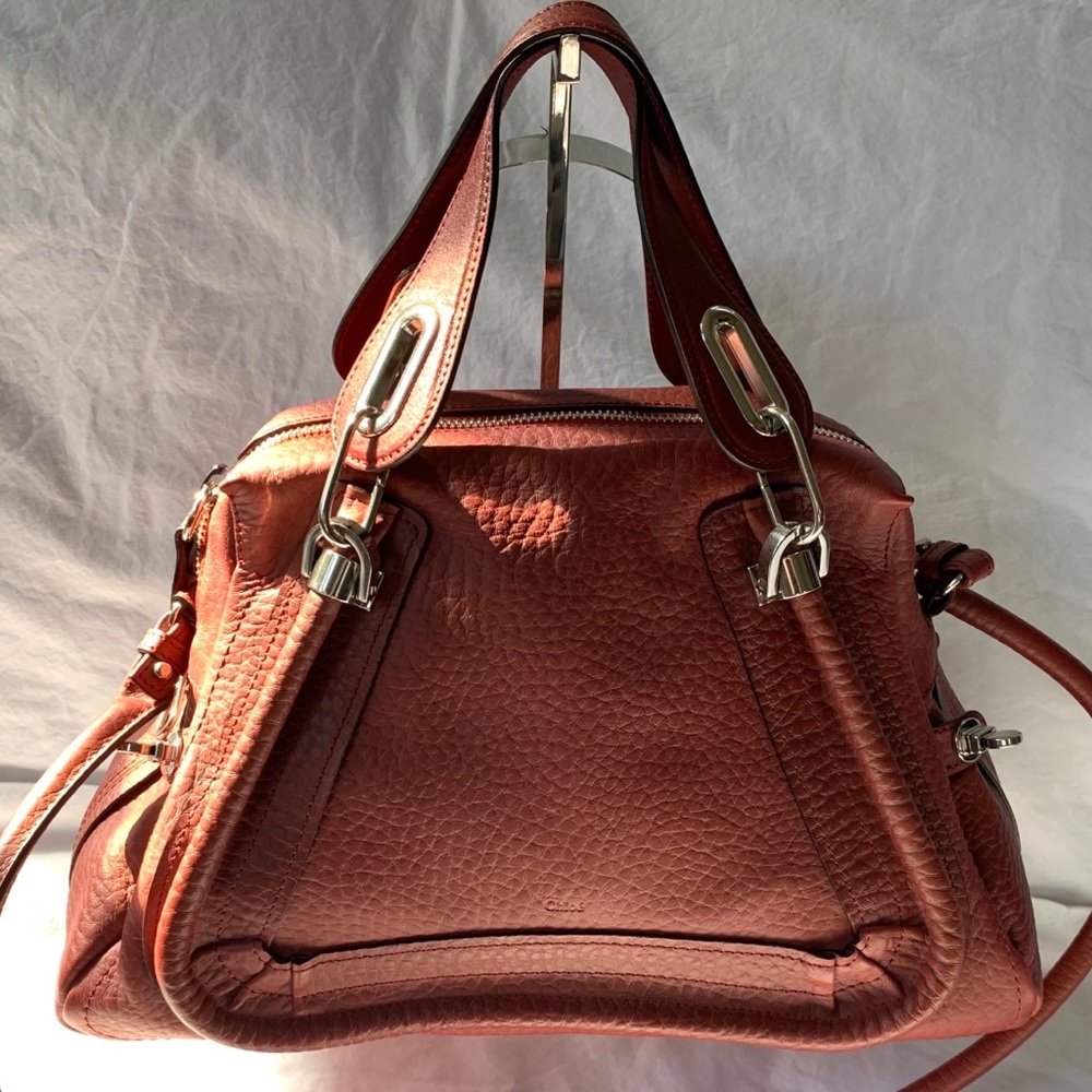 CHLOE Paraty Bag Medium Red Silver Hardware *RARE*